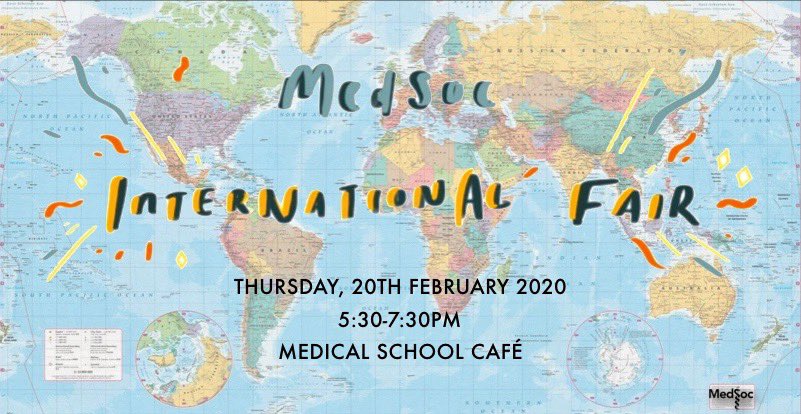 SheffieldMedSoc's tweet image. ‼️TODAY‼️

The MedSoc International Fair: Becuase there is more culture in our Med School than just some cocci growing on one of Dr Collini’s agar plates... that’s something to celebrate, right?

Come along this afternoon for some delicious food, more info on fb 💙🌏💙