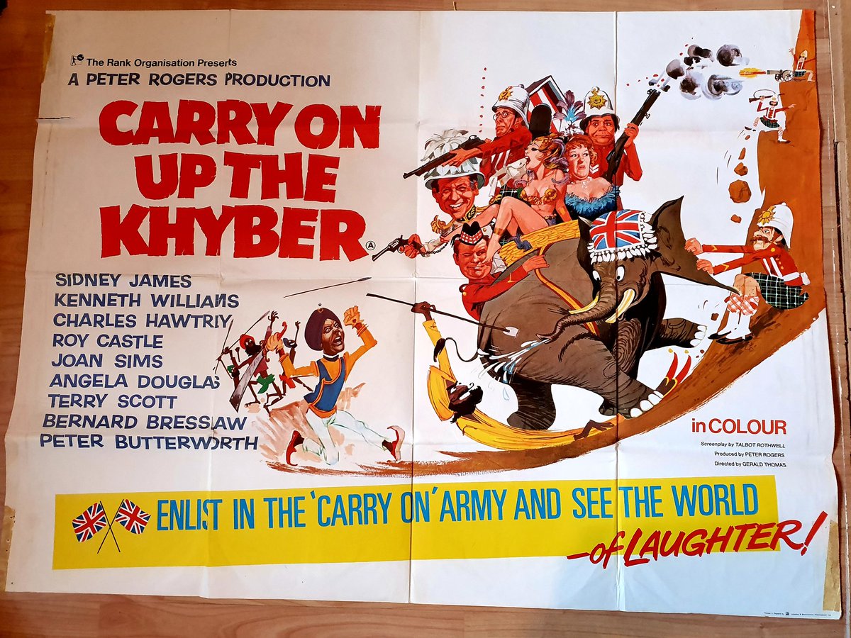 #BornOTD: Film producer #PeterRogers would have been 106! So sharing #CarryOnUpTheKhyber, a jewel in the #CarryOn crown. #JohnComedyPosters #SidJames #KennethWilliams #JoanSims #CharlesHawtrey
