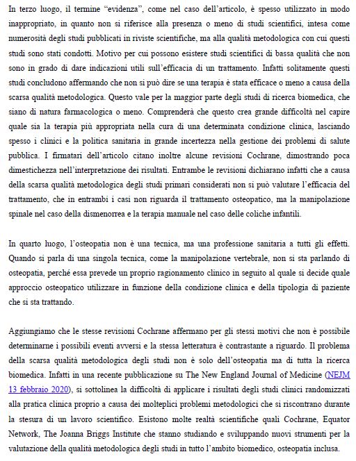ROI_Osteopati's tweet photo. #OrgogliOsteopatia
Dopo l'articolo di @ilfoglio_it di martedì abbiamo pensato di fare chiarezza per tutelare la professione osteopatica.
Ecco la lettera di replica pubblicata oggi. A firmarla il nostro Presidente Paola @sciomachen insieme ai Presidenti di #APO, #AISO e #FeSIOs https://t.co/z2P2tFSdbC