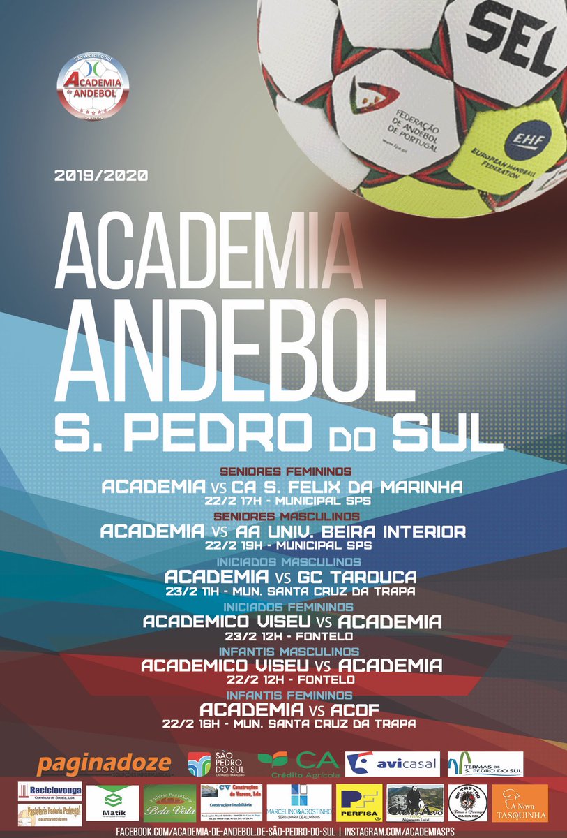 AndebolSps's tweet photo. [JOGOS]

Agenda desportiva desta semana!
Contamos com o vosso apoio!
Juntos somos mais fortes! Juntos somos academia!

#juntossomosacademia #academiasps #aasps https://t.co/ifwTgAa6Rp
