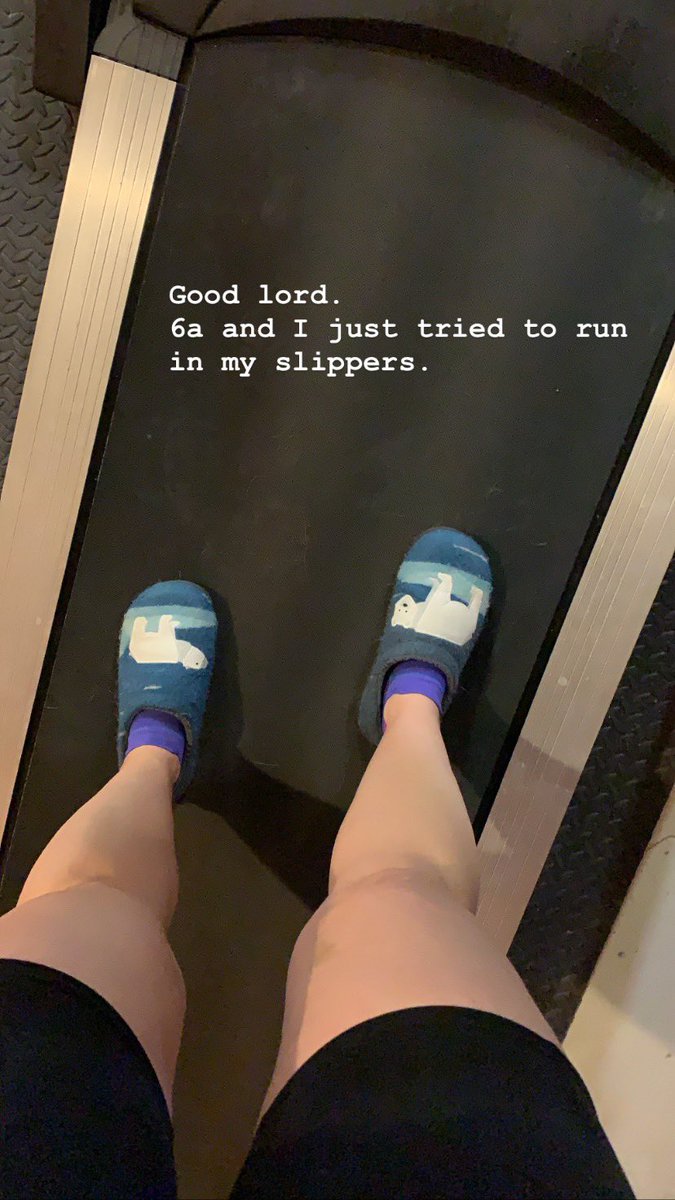 6a and I just tried to run in my slippers.
How’s your morning going? 🤦🏻‍♀️