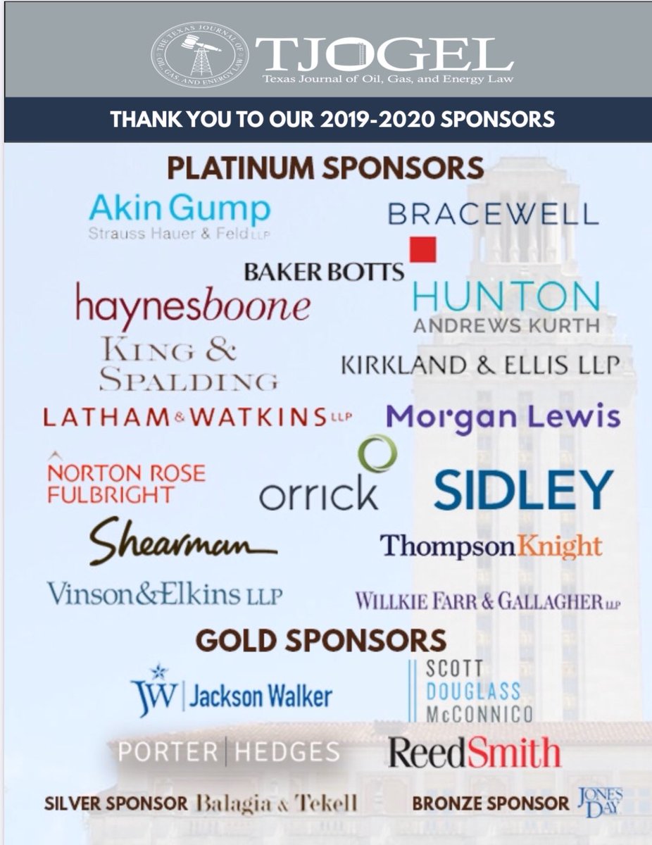 Good morning! 🤠

It’s Day 1 of our Symposium in Oil, Gas and Energy Law! We’re excited about our great set of panels today.