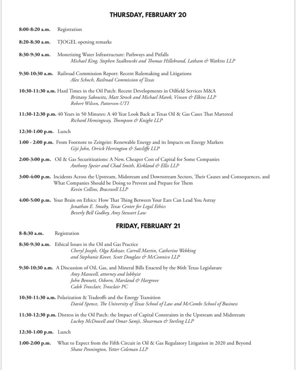 TJOGEL's tweet photo. Good morning! 🤠

It’s Day 1 of our Symposium in Oil, Gas and Energy Law! We’re excited about our great set of panels today. https://t.co/n2GpdqXpYL