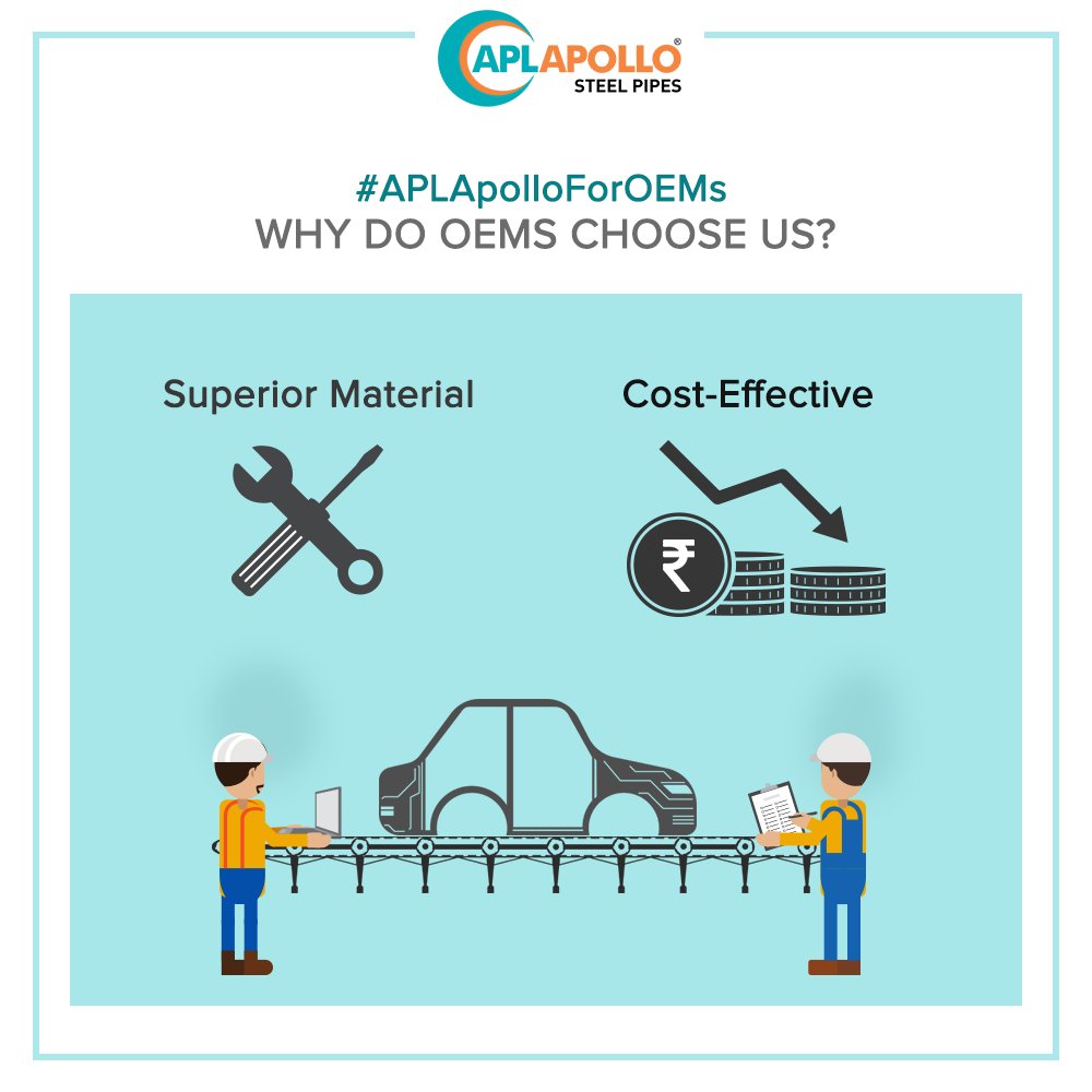 aplapollo_tubes's tweet photo. OEMs make a smart choice by always turning to APL Apollo products. 
#APLApollo #StrengthLikeSteel #APLApolloForOEMs https://t.co/iyg4gOv7n1