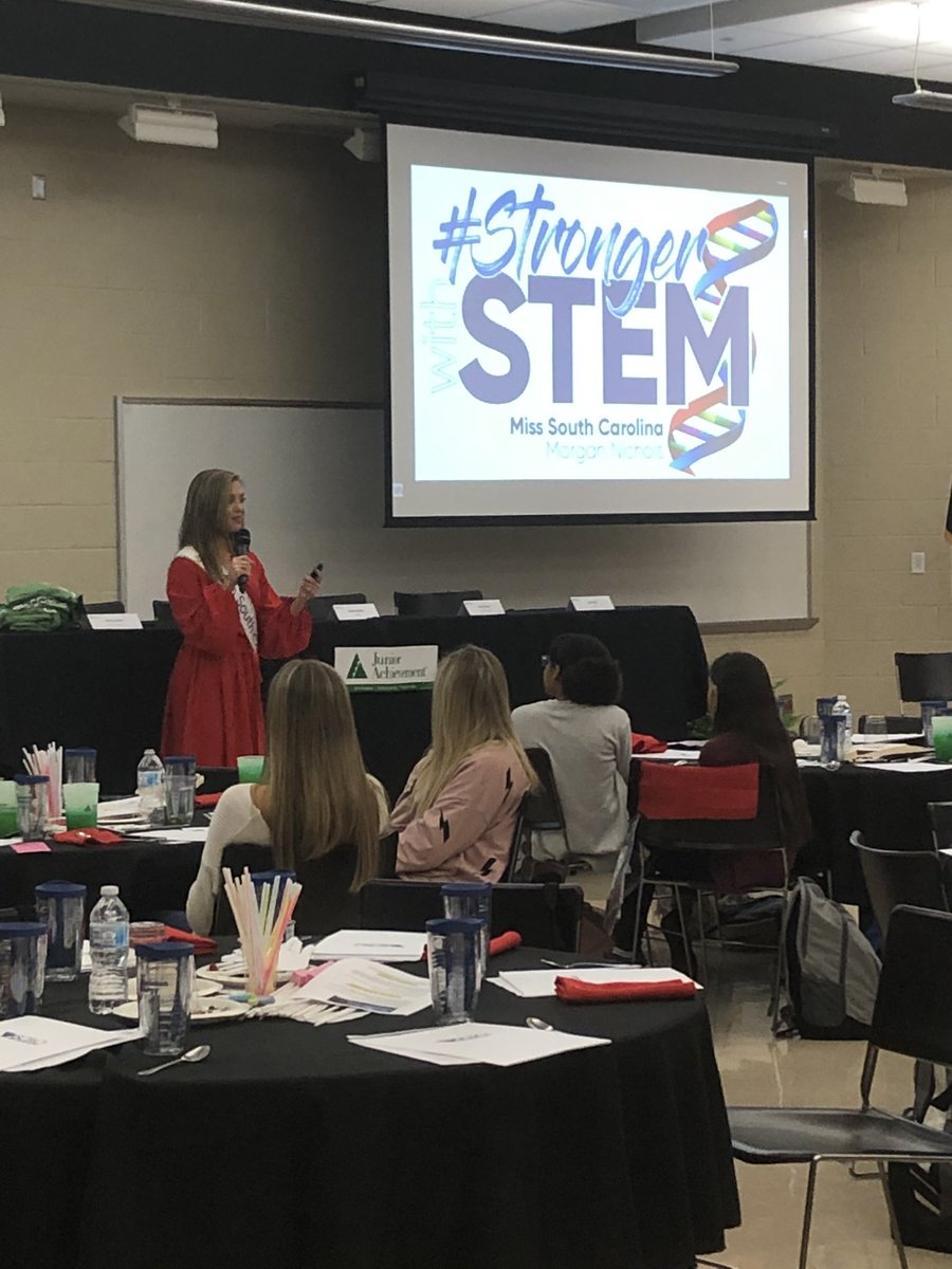 Thank you @domenergysc for supporting JA Girls STEM Summit today at @LexingtonOne and thank you Miss. South Carolina for encouraging girls to be #strongerwithstem