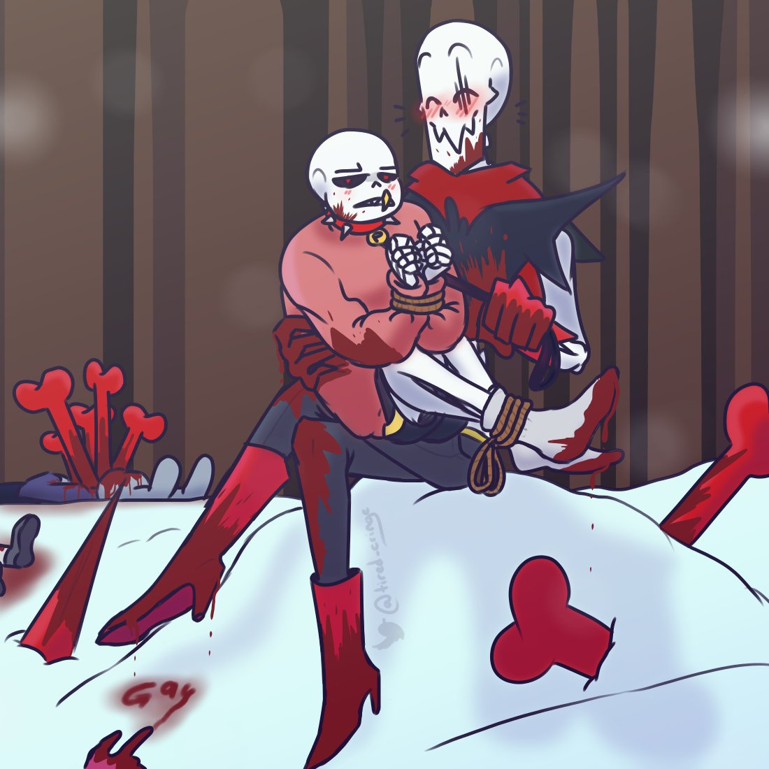 i just wanted to draw uf papyrus smiling and happy but i made him yandere w...