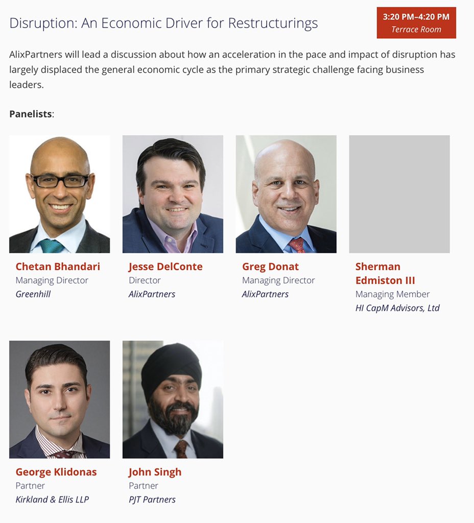 Speaking tomorrow at the Wharton Restructuring and Distressed Investing Conference on issues ranging from distressed hedge funds to economic disruptors in the market #Kirkland #Wharton #Restructuring #DistressedInvesting #Disruptors #Bankruptcy #HedgeFunds #Economy #BullMarket