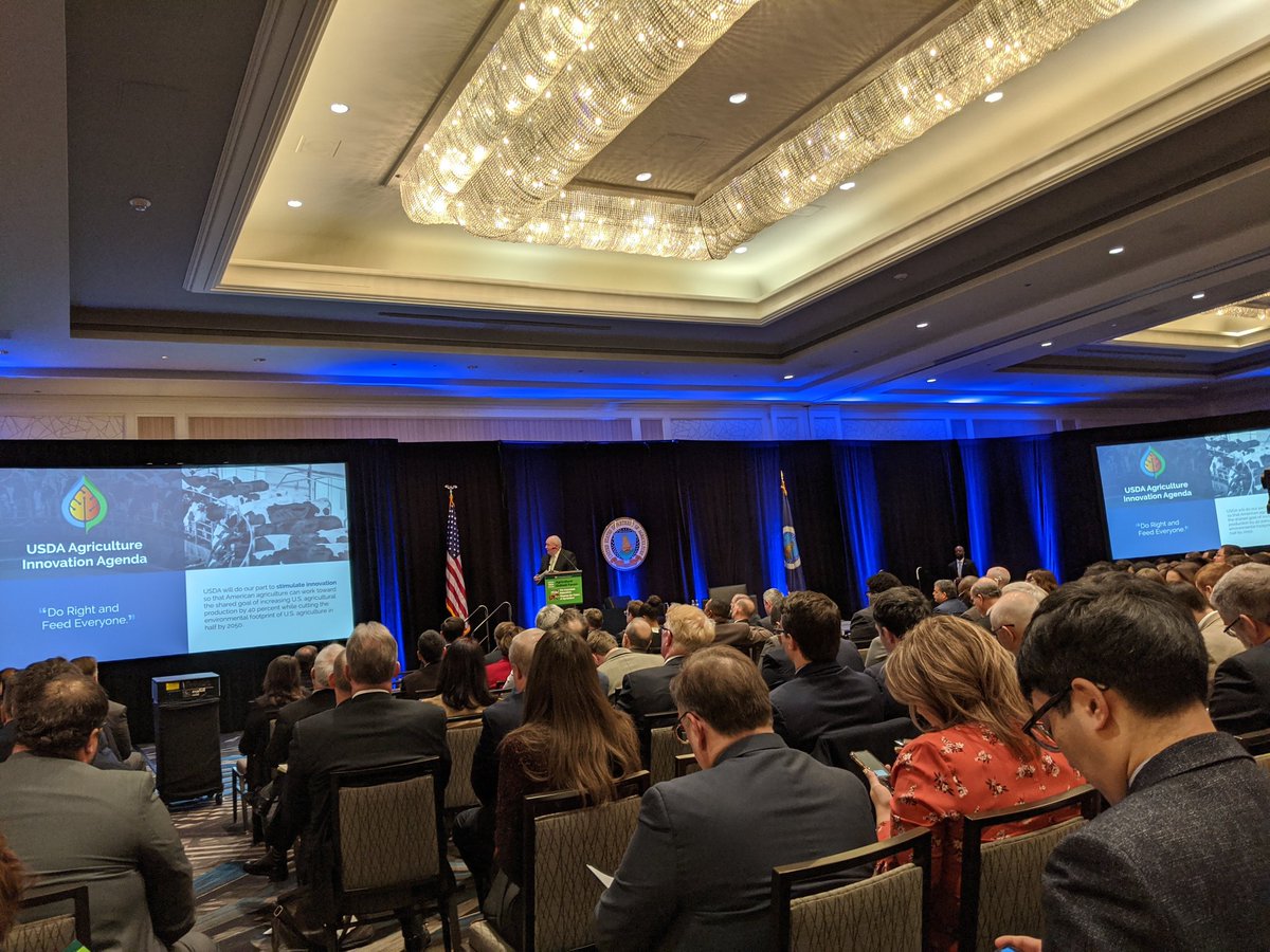 .@SecretarySonny announcing a stretch goal for American Agriculture - increase production 40% & decrease environment impact by half by 2050. @USDA will align to stimulate private sector innovation working with our partners. @MichFarmBureau @CANRatMSU @Ron_Hendrick