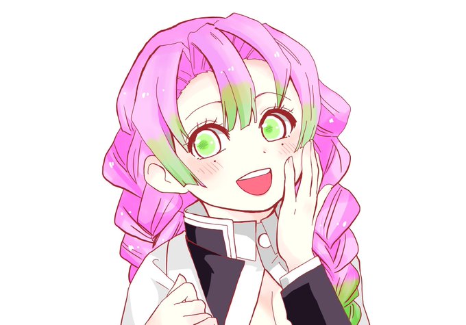 むぎちゃ！さんがTwitterに投稿した甘露寺蜜璃(鬼滅の刃)のイラスト。