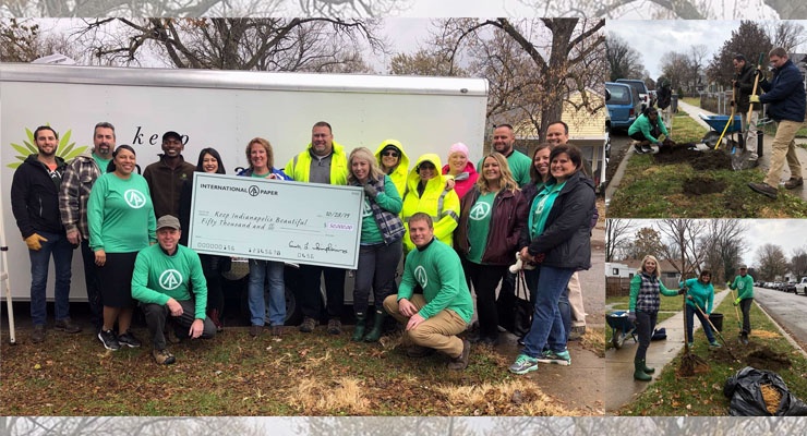 IntlPaperCo's tweet image. Our teams in Indianapolis donated $50,000 to @kibiorg to support their Youth Tree Team, an employment program for Indianapolis youth.

Team members also volunteered with @kibiorg to create beautiful public spaces that help people and nature thrive. #TheIPWayForward