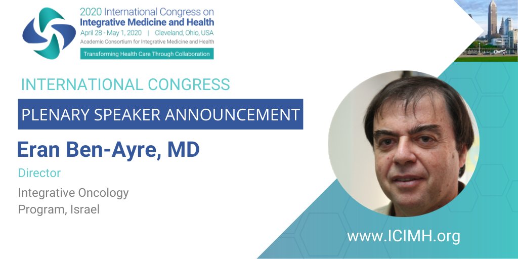 Announcing our fifth Plenary Speaker for the 2020 International Congress! Eran Ben-Ayre, MD will be presenting on Herbs and Traditional Medicines in Integrative Oncology. Check out our other incredible speakers here: icimh.org/speakers
#IMCongress20