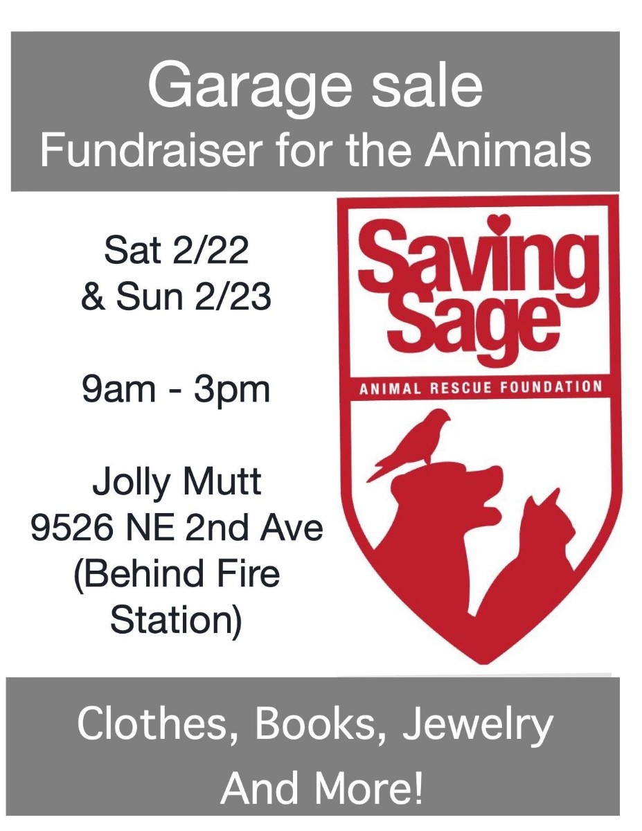 Hey #Miami!  Calling all the animal lovers to help support our friends at Saving Sage with their garage sale this weekend.

All proceeds help save more lives!
