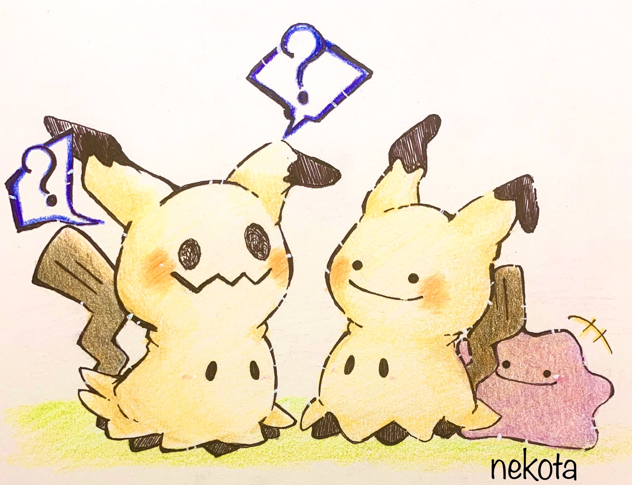 まっき Neko Mochineko あ メタモンミミッキュ ｷｬ W ポケモンセンターで出逢って可愛すぎて連れ帰って鞄につけてます 可愛い Twitter