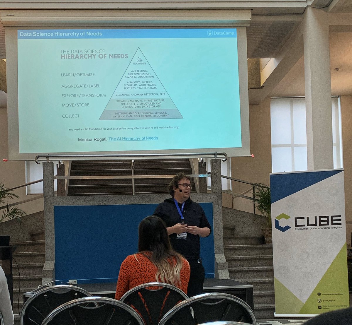 The #DataScience hierarchy of needs <a href="/CUBElgium/">ConsumerUnderstanding Belgium</a> congress at <a href="/digityserbe/">#DigitYser Events</a> by <a href="/CornelissenJo/">Jonathan Cornelissen</a> from <a href="/DataCamp/">DataCamp</a> #maslow #AI #MachineLearning