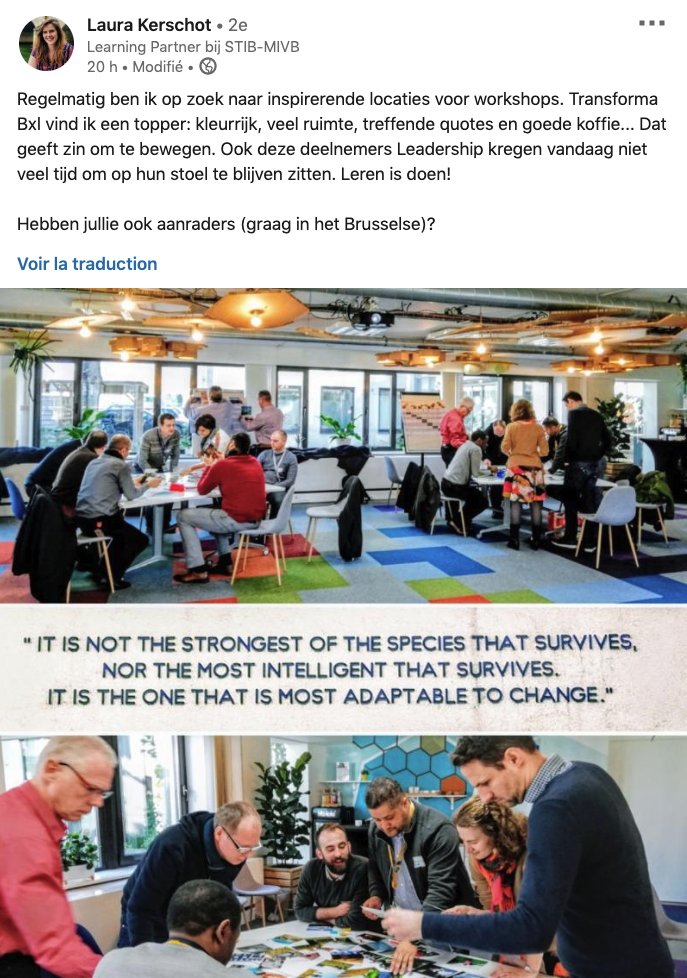 Transforma Bxl We Re Happy To See Our Visitors Taking Ownership Of Our Creative Rooms And Being Inspired By Our Ecosystem Newwaysofworking T Co Pdh6nbfmsp