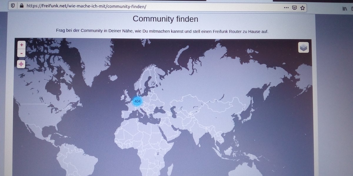 FreifunkBasel's tweet photo. #404error aber nicht bei #Freifunk, sondern die Anzahl an Communities auf dem Globus #ThinkGloballyMeetLocally #FF3L
Heute ab 19Uhr wieder Freifunk #Dreiländereck-Treff im TechnikCafe in #Lörrach DE mit Rückblick #36c3 #OpenInfrastructureOrbit #OIO36
https://t.co/LW3mOpu1Oh https://t.co/B9E82ARHeU