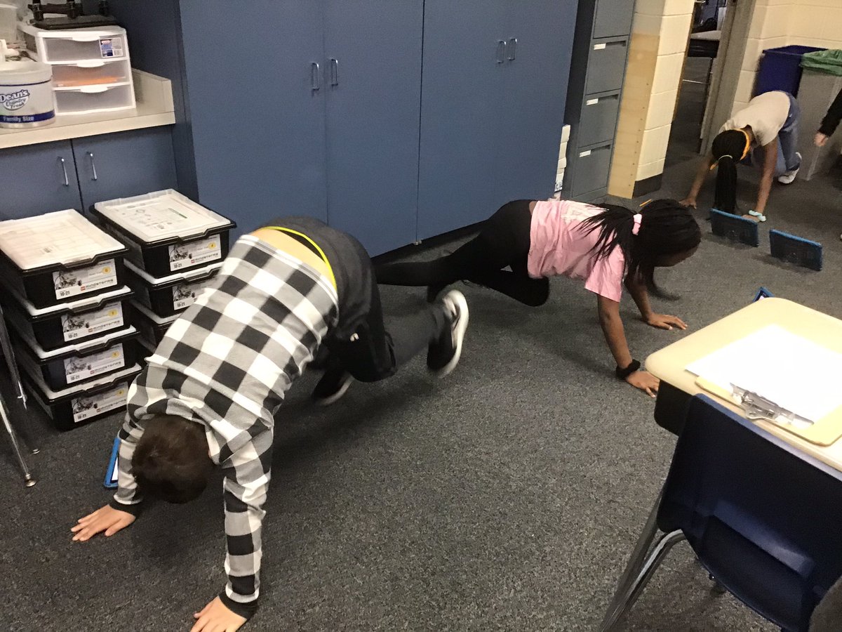mickschdale's tweet photo. Math Workout 1-students solve math problems and the answer let’s them know how many push ups, sit ups, etc... to do. #rtslearns #d56achieves https://t.co/dzs8y76Qw7