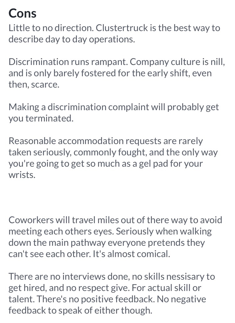 ExposingEpiq's tweet photo. Discrimination runs rampant.
#twostars #culture #discrimimation #glassdoor #epiqfail https://t.co/ce1RKPvINp
