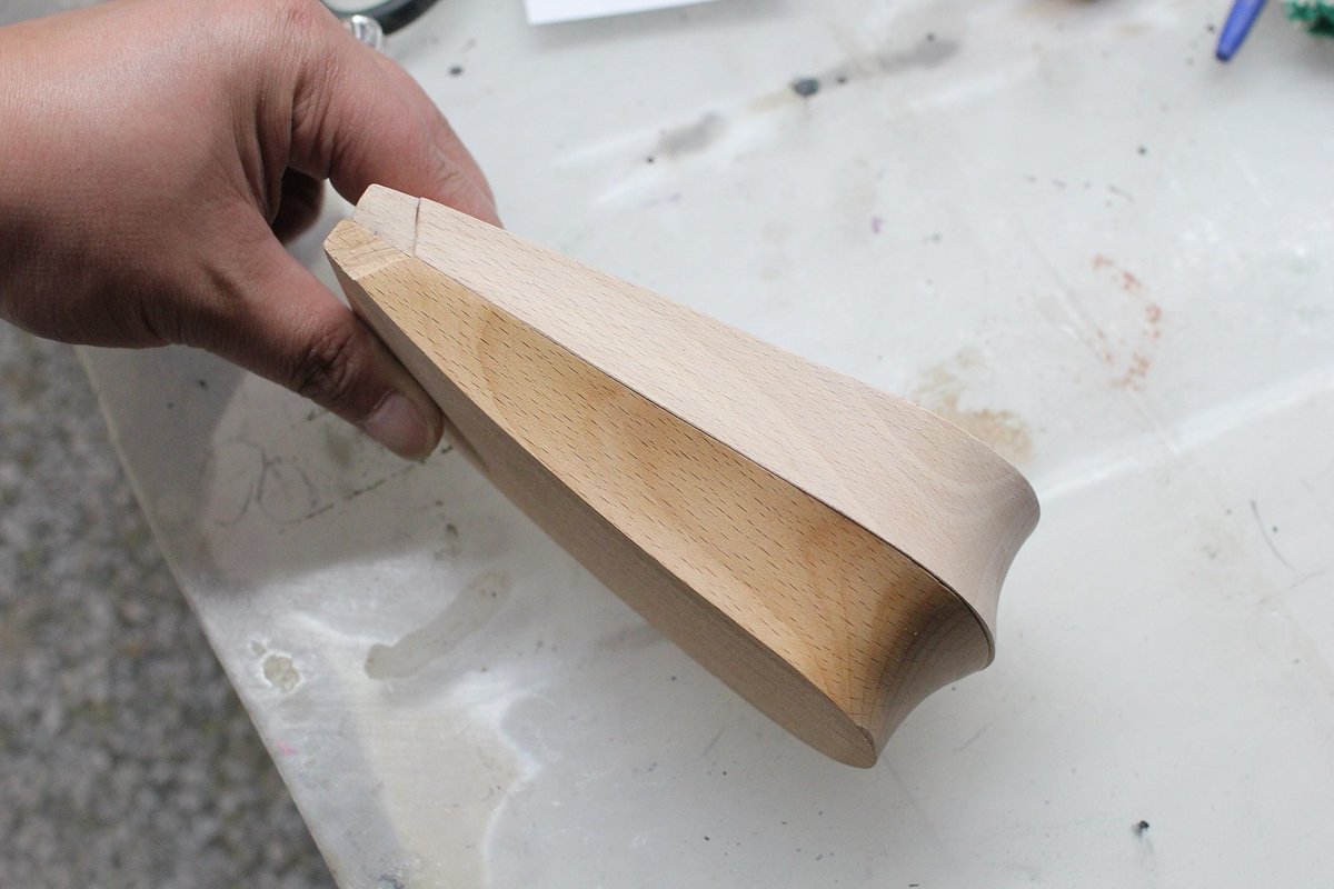 otabo's tweet image. Custom wood component for weightlifting shoe production. ✨ #manufacturedbyotabo