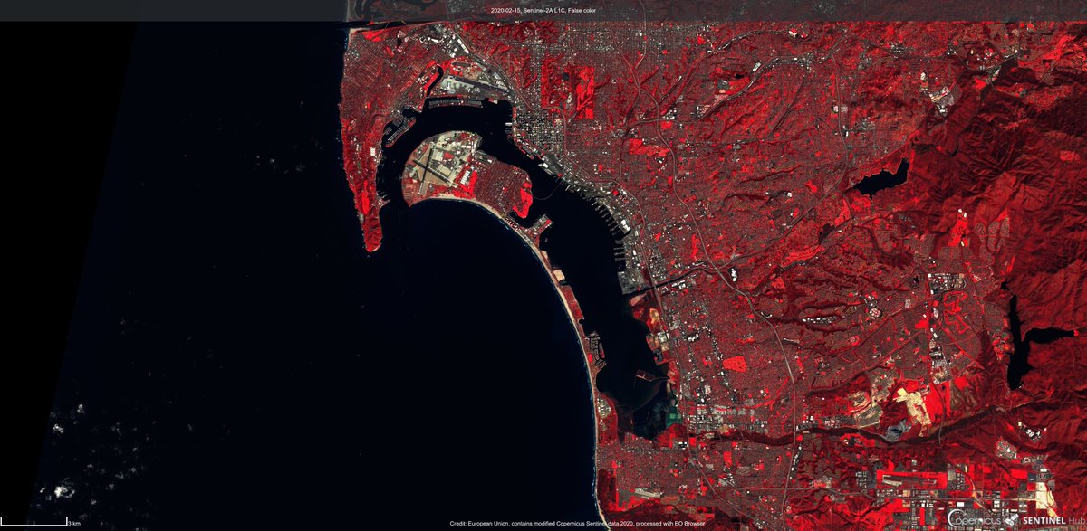 ICaballero28's tweet photo. For all my friends who are attending the #OSM2020 these days in #SanDiego. A #Sentinel2 capture of the city on 15 February. #Copernicus for blue science.
#saveourocean #oceanoptimis
@CMEMS_EU
@CopernicusEU
@CopernicusECMWF
@ICMAN_CSIC
@campusdelmar https://t.co/KPzGpnalGX