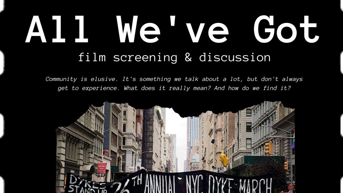 Join us for a film screening on April 2 from 4:30-7PM in CAS 226. #allwevegot #filmscreening #community #alexis #lesbians #lesbianbar #education #discussion
