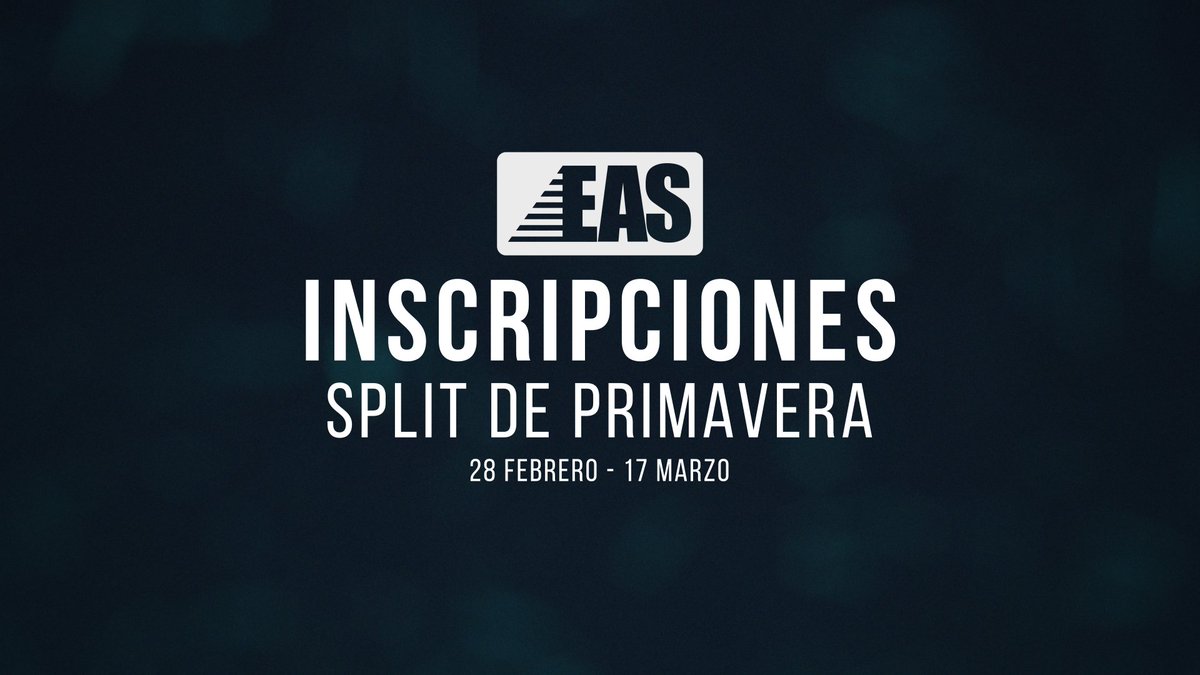 EASspain's tweet photo. ⭐ ¡HAY FECHA DE INSCRIPCIONES! ⭐

Llevábais meses pidiéndolo y ya están aquí.

🗓 El próximo viernes 28 de febrero abriremos las inscripciones para competir en el Split de Primavera de EAS.

Preparad a vuestros equipos, ¡empezamos! https://t.co/N93L0PkdsP