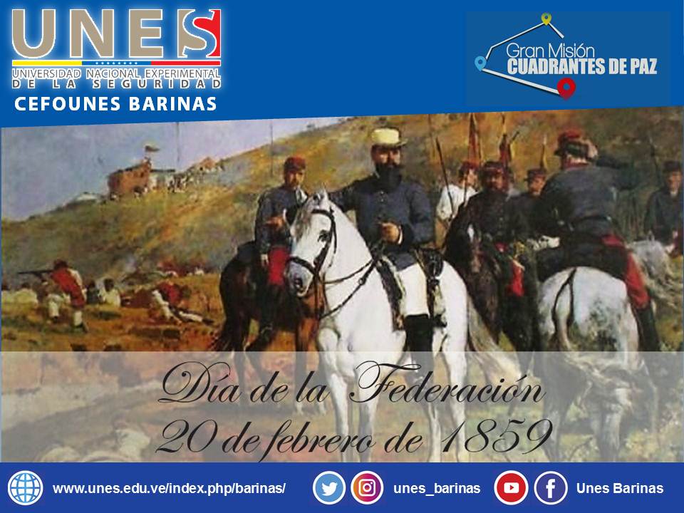 unesbarinas_'s tweet photo. #Hoy #20Feb se conmemora 161 años del Día de la Federación, el comandante Salaverría lanza el Primer Grito en el cuartel del pueblo, considerado el inicio de la Guerra Federal. #VenezuelaPotenciaPetrolera @UUniversidad #UNES #Barinas @NestorLReverol  @gralcacioppo  @jbarrios_cpeb https://t.co/QpAPUyZrMk