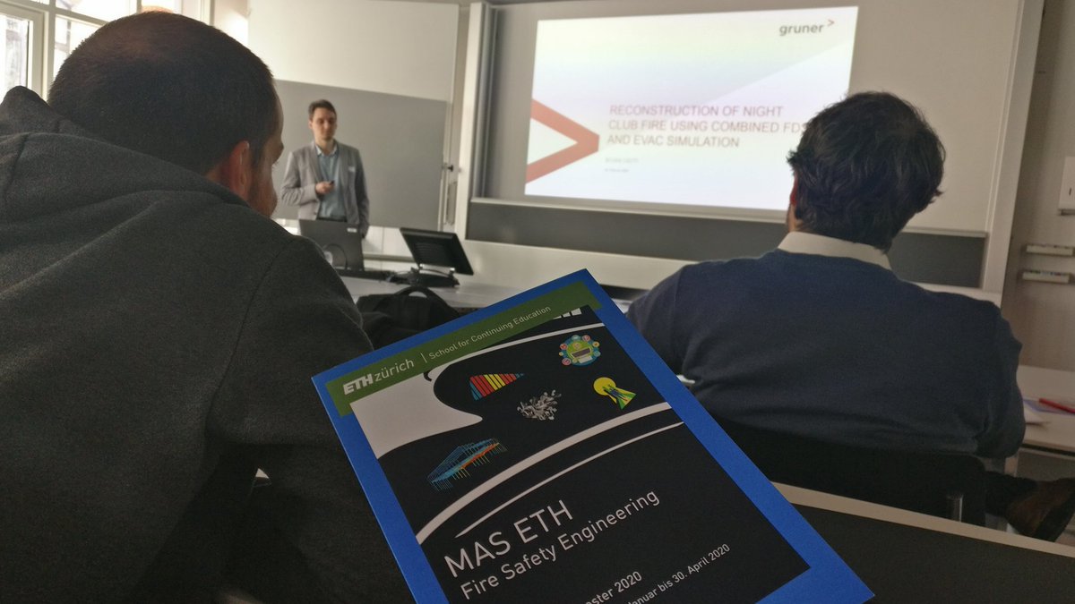 eth_timber's tweet photo. @SFPE_Inc #Switzerland Colloquium at @ETH with presentations from #GRUNER and @ImperialHazelab. Exciting to hear about #FDS and #travellingFires https://t.co/W5fC2GqwN5