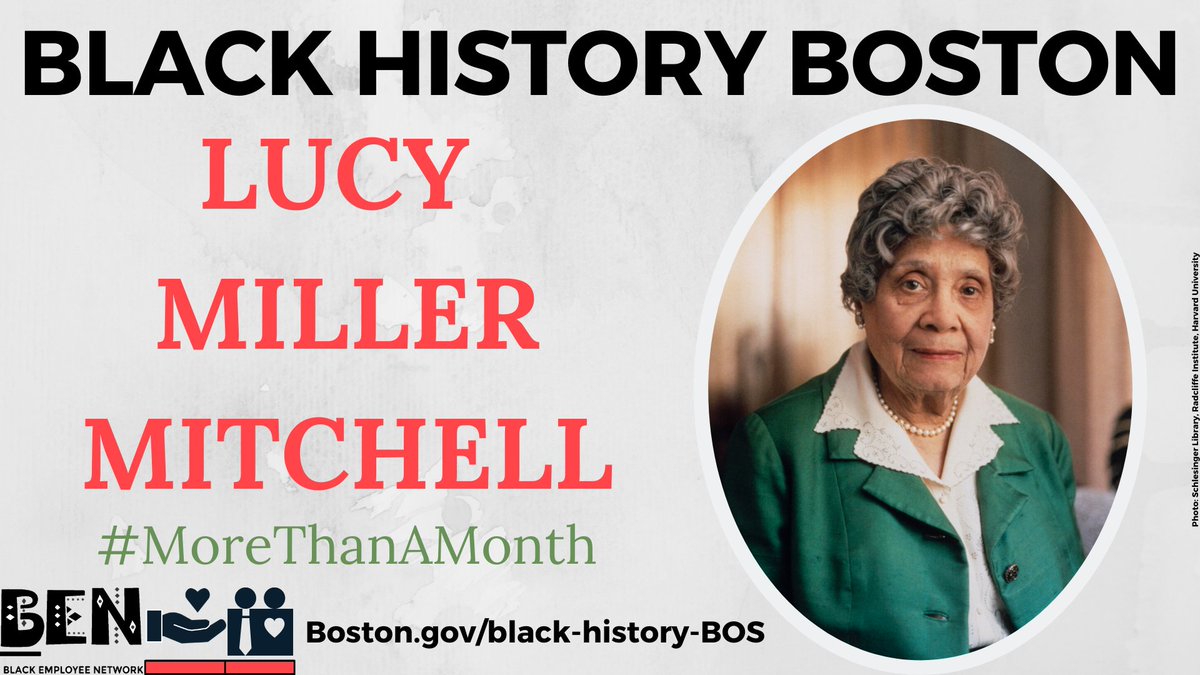 BostonWomen's tweet photo. Each day of February the City of Boston's Black Employee Network has been featuring local history makers past and present. Today we honor Lucy Miller Mitchell. Learn more about her work: https://t.co/28Fcvg7EQu. https://t.co/NbMlvQUHyG