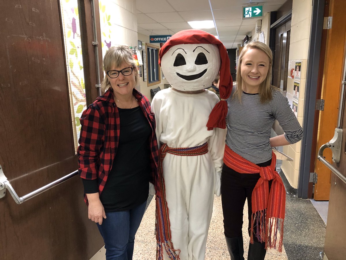 JAMMustangs's tweet photo. Bonhomme with his helpers Mlle. and Mme. Chamandy has opened the festivities of Carnaval !!  @gecdsbpro @cmills_gecdsb https://t.co/rKiZG67Tts