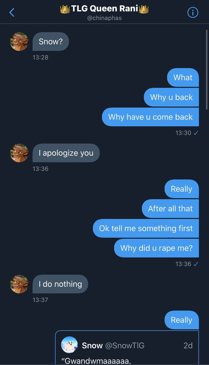 SnowTlG's tweet photo. //I hate peoples who act really really bad and then act all innocent after people like @ReubenPretoriu7 @growler667 and @chinaphas and I especially hate people that rape NEWBORN BABIES AND THINK ITS OK BECAUSE THEY WERE BORED!!!!!
It makes me so sad and depressed 😭 https://t.co/yAd5eHEJCP