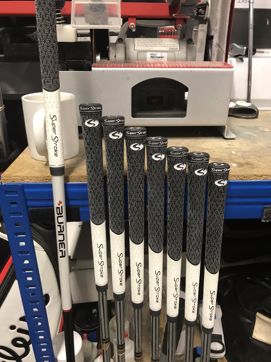 WragBarnProShop's tweet photo. Here @wragbarnproshop we have been busy with golfers getting their clubs into shape for the up and coming season! @golfpridegrips Multi Compound and @SuperStrokeGolf grips to freshen up their clubs! #regripping #golfgrips #repairs #multicompound #superstroke https://t.co/Nr1OAwJh1C