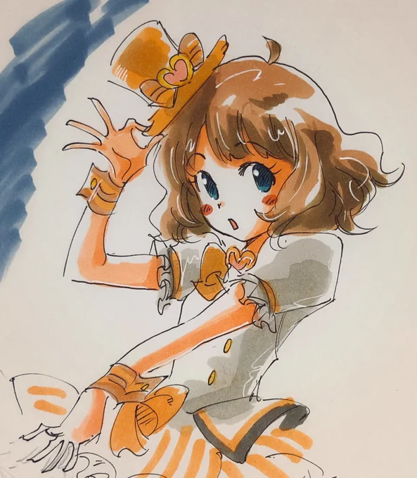 今日の桃子ちゃんセンパイ。のラクガキ。ラブリーダンサーセンパイ。 