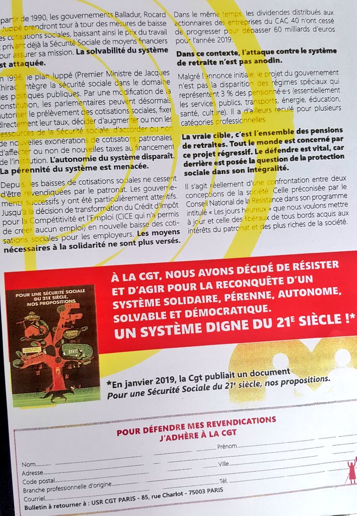 CgtTelecomParis's tweet photo. #Retraites #Retrait
#SecuriteSociale #CotisationSociale
#CGT #TractCGT #UCRCGT 
Pas touche à la Sécu et à sa cotisation sociale https://t.co/jzeOEcgYKt