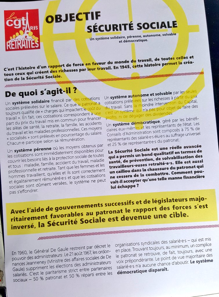CgtTelecomParis's tweet photo. #Retraites #Retrait
#SecuriteSociale #CotisationSociale
#CGT #TractCGT #UCRCGT 
Pas touche à la Sécu et à sa cotisation sociale https://t.co/jzeOEcgYKt