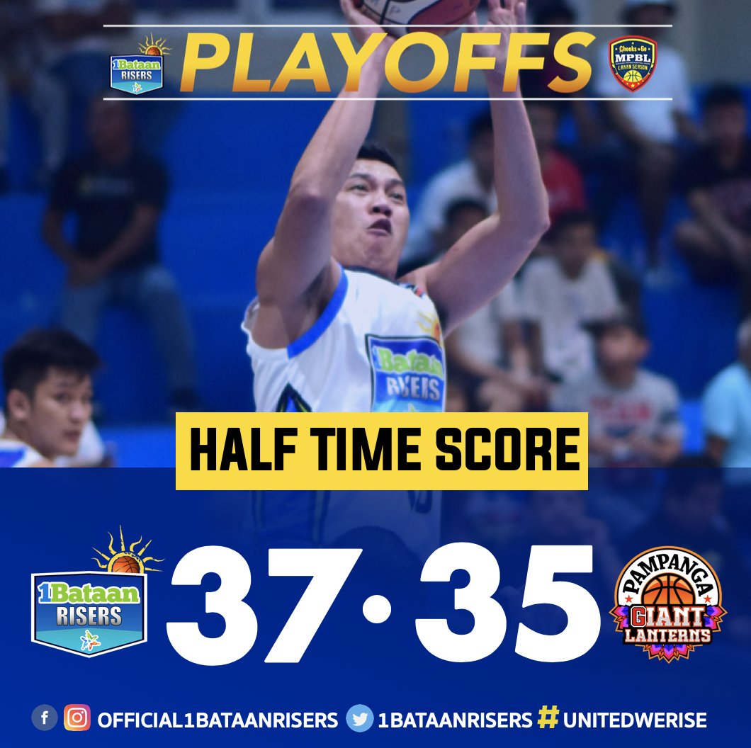 2nd Quarter score: 37-35. Let's continue to score big time, #1BATAANRISERS! 👊 #UnitedWeRise 🔥 

#CamayaCoast #MPBLPlayoffs #NorthDivision #MPBL #LakanSeason3 #LigaNgBawatPilipino