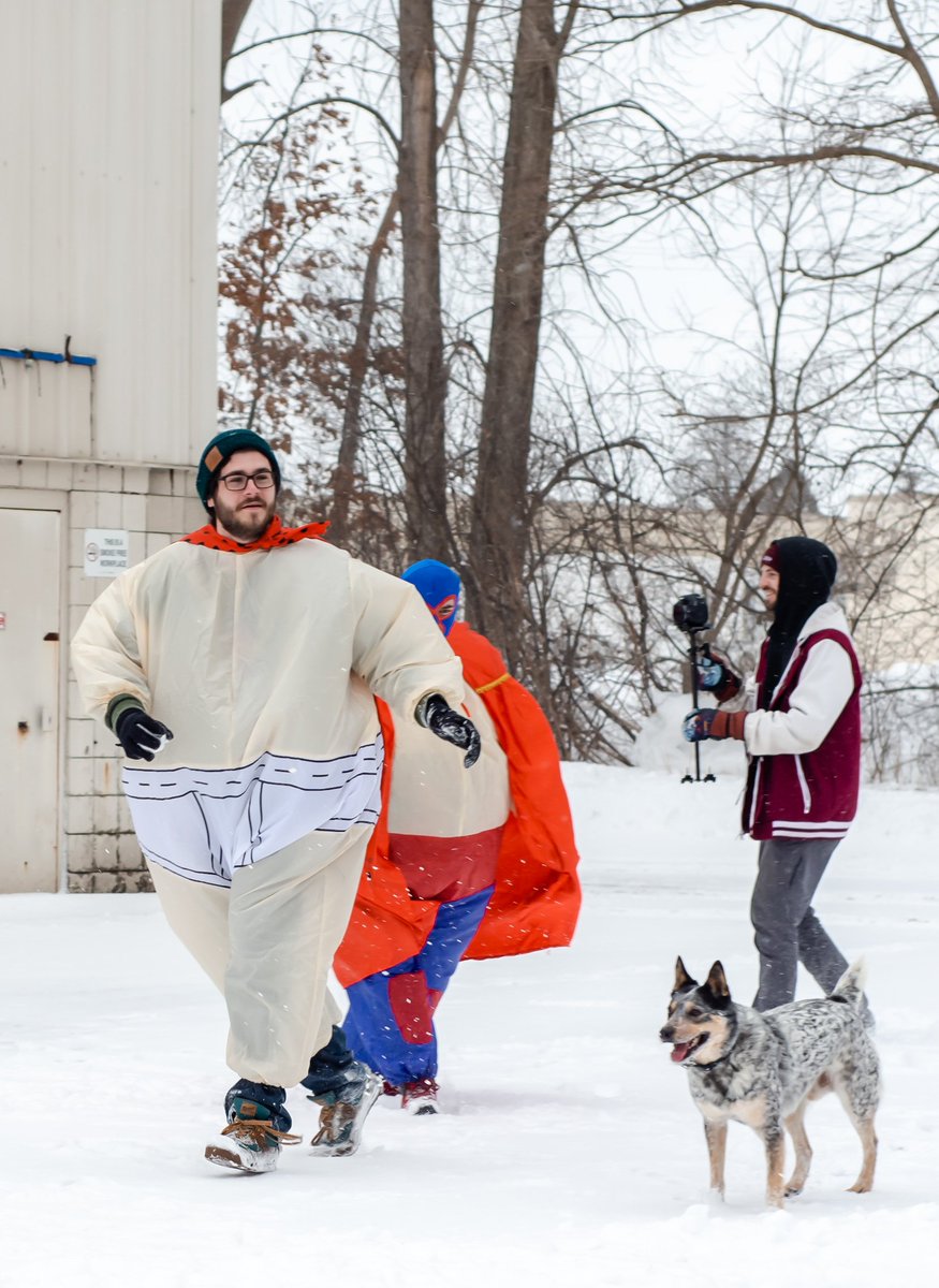 It's National Love Your Pet Day! So next time you find yourself in a snowball fight, don't forget to give your four-legged friend some love! 
.
.
#nationalloveyourpetday #chubsuit #chubsuits #walkyourpet #loveyourpets #loveyourpetday #captainunderpants #captainunderpantschubsuit