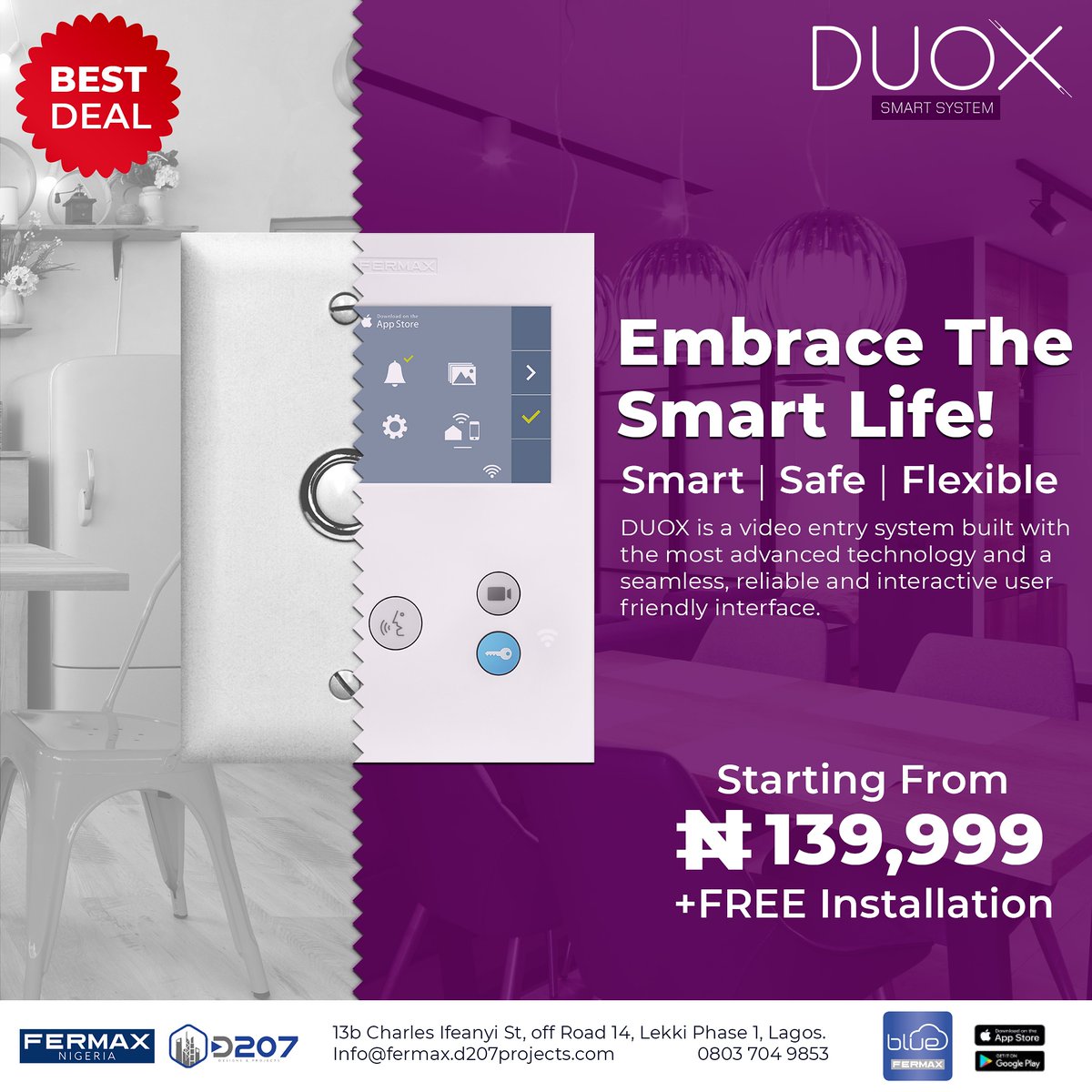 Fermax_Nigeria's tweet photo. With the new DUOX KIT by Fermax, you can manage your video door entry system functions from the convenience of where you are.Get a free automated security assessment For  homes:https://t.co/peaRAkb6De 
For offices:https://t.co/6xV2xdGCje

#accesscontrol #accessdoor #ring #amazon https://t.co/4Y3E8tqoex