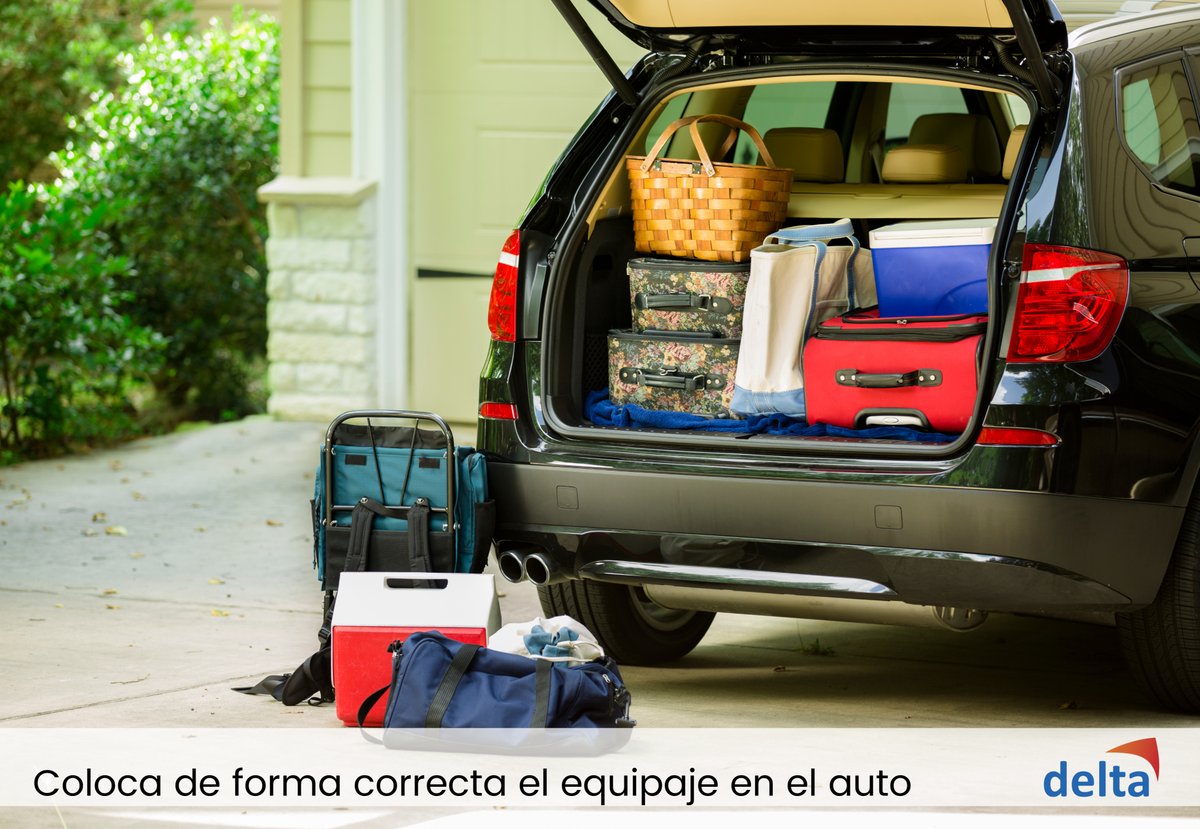 PetroleosDelta's tweet photo. Al meter el equipaje en tu auto, lleva solo lo que sea realmente necesario, acomoda primero las maletas más grandes en el fondo del maletero y procura que el equipaje no obstruya la visión. #ConsejoDelta #DeltaTips #YoVoyADelta https://t.co/1MLMjQKJKH