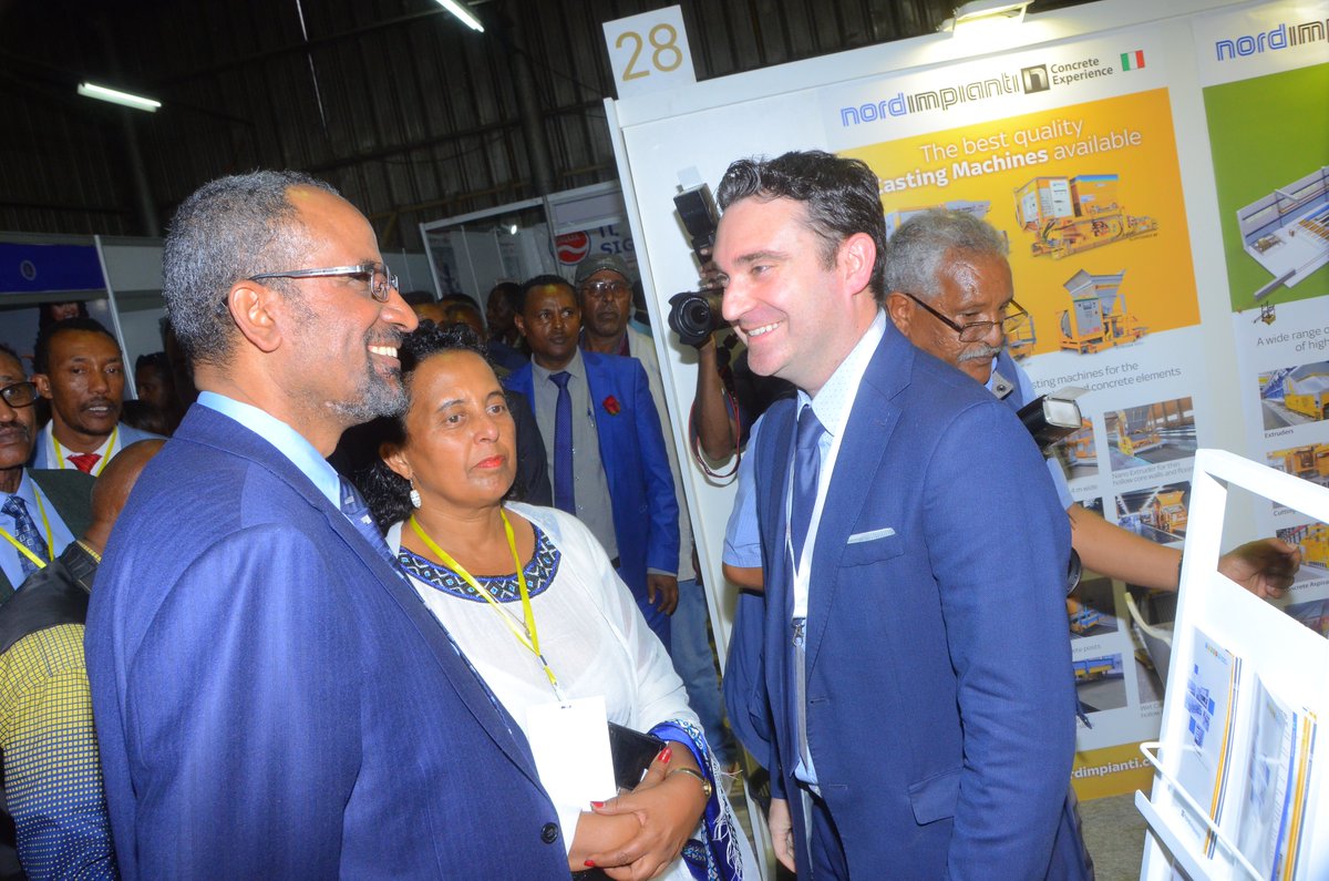 Nordimpianti's tweet photo. Today in Addis Abeba, Ethiopia! Meeting with Minister of Economics during the exhibition ACITF organized by ICE Italy!
#bigevents #addisabeba #ethiopia #ourmachines #ourtechnology #precast #prestressed #concrete #concretetechnology https://t.co/TYq8oV2v7K
