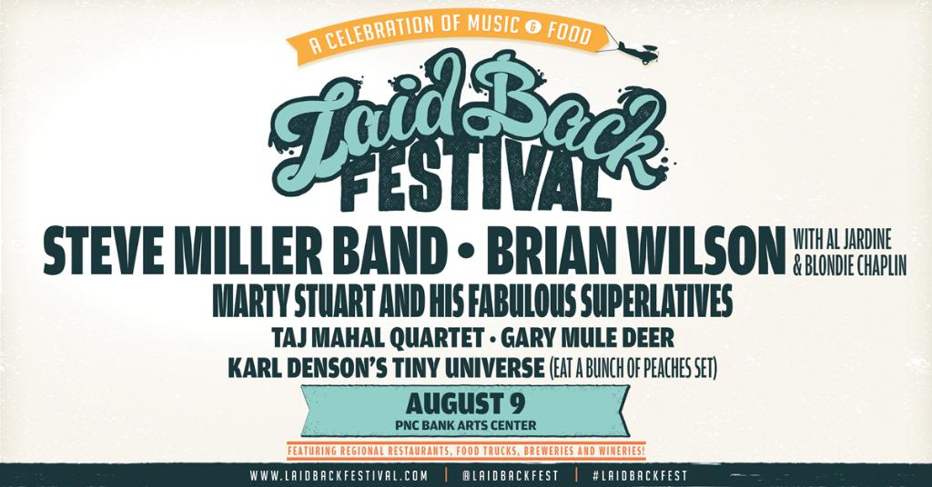 PNCArtsCenter's tweet photo. PRESALE: #LaidBackFest returns on August 9 with @SMBofficial, @BrianWilsonLive with Al Jardine & Blondie Chaplin, @martystuarthq and His Fabulous Superlatives, and more!
Get tickets with code SOLO here: https://t.co/v7IMTgYlSC https://t.co/P0zmSuk0J0