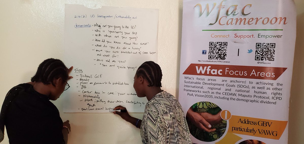 WfacCmr's tweet photo. We are disappointed to learned that the @USEmbYaounde denied adolescent girls visas from #Cameroon to speak at a major @UN_CSW event organized by/for adolescents on grounds of not demonstrating strong ties. A decison contrast to the #LeaveNoOneBehind #GenerationEquality agender https://t.co/p1nU1Wy3KO