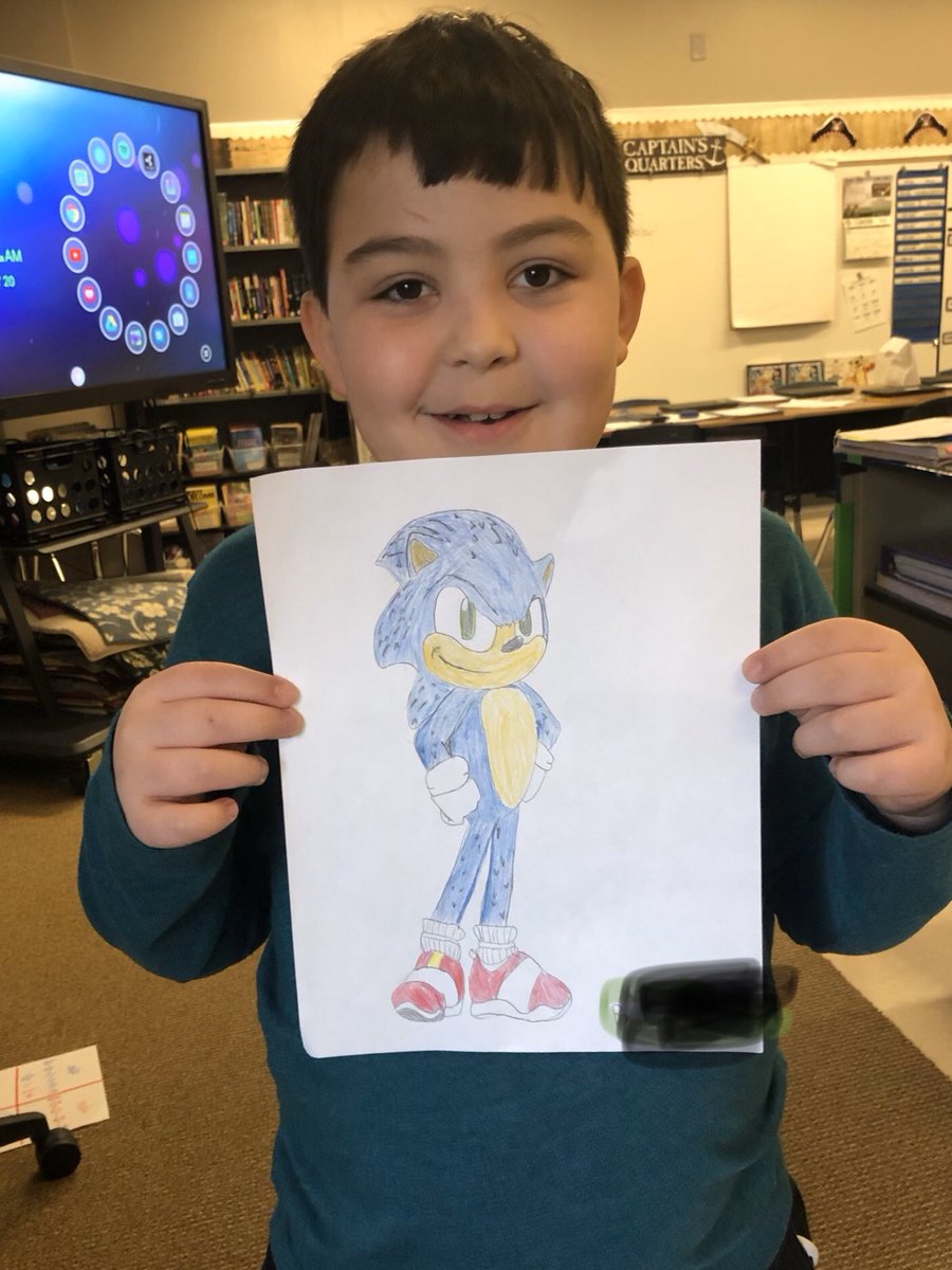 MrsHuberPCSD32's tweet photo. I had a special visitor this morning while my students were at special area. This young man was excited to show off his drawing. #PESD32 https://t.co/h7HXljqQ7N