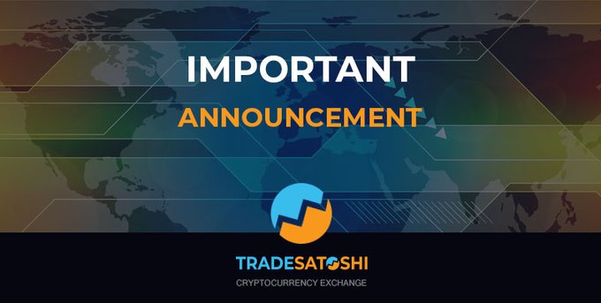 Tradesatoshi is closing down. Read the announcement for details. tradesatoshi.com/News/476/Trade… Please make sure all withdrawals are completed before March 1 2020 00:00 UTC. Please do not deposit! Deposits will no longer be processed.