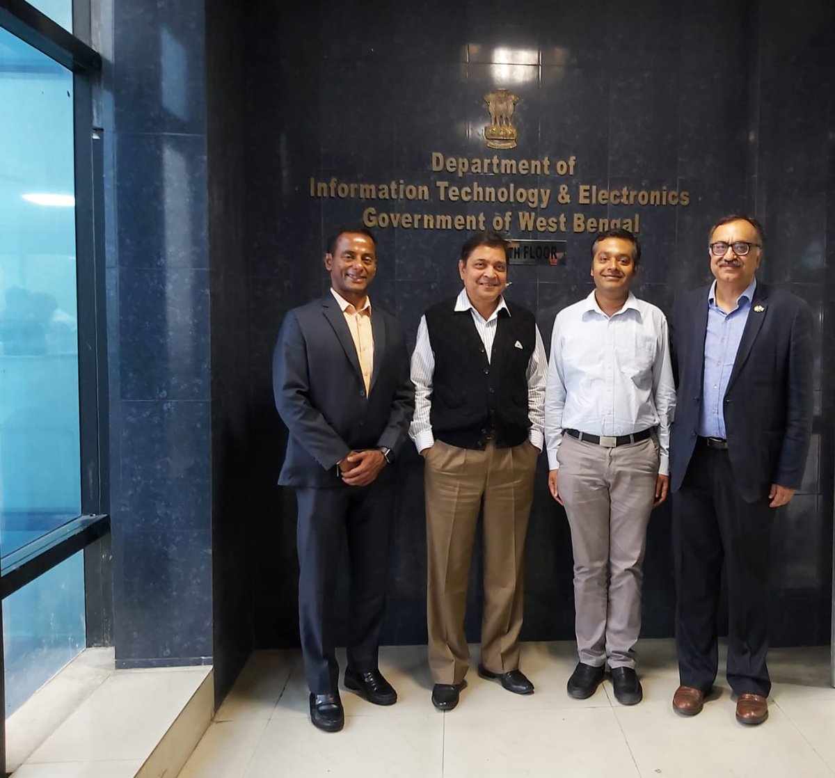 nasscomstartups's tweet photo. Mr. Girish Naik and  Mr. Rohit Chopra, Mitsubishi Corporation met with Mr. Swarup Roy, Advisor - IT Promotion Cell, Government of West Bengal today. The aim was to learn investment opportunities from a technology perspective &amp; the scale of #EWaste &amp; #Deeptech. 
#GovernmentConnect https://t.co/0a9SSONSTY