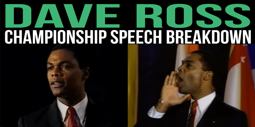 TacticalTalks's tweet photo. Today we go back to 1991 to analyze the winning speech by Dave Ross, Toastmasters Public Speaking Champ. A speech that uses a direct approach, with strong words, not gimmicks. 
https://t.co/WgNH6aJffa #publicspeaking #toastmasters #speechwriting https://t.co/ssaWirvFzm