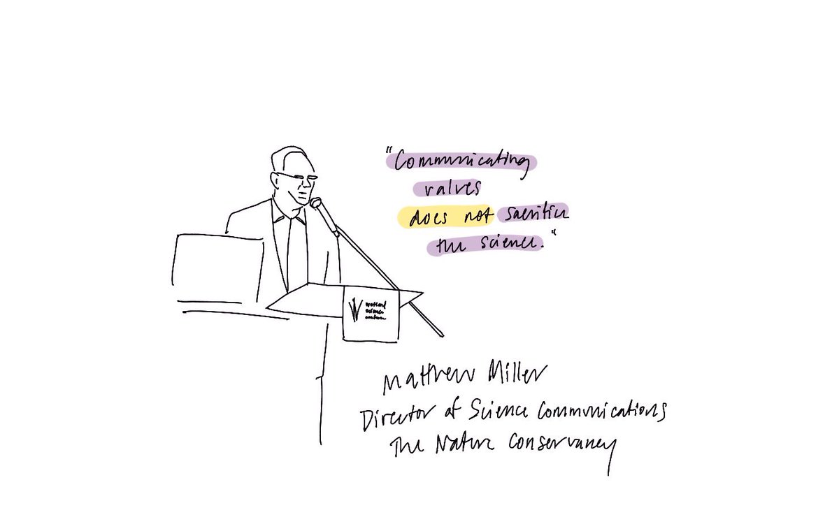 baweiland23's tweet photo. “Communicating values DOES NOT sacrifice the science,” Matthew Miller, @nature_org #scicomm #WWAconference https://t.co/fnJhhvh7AK