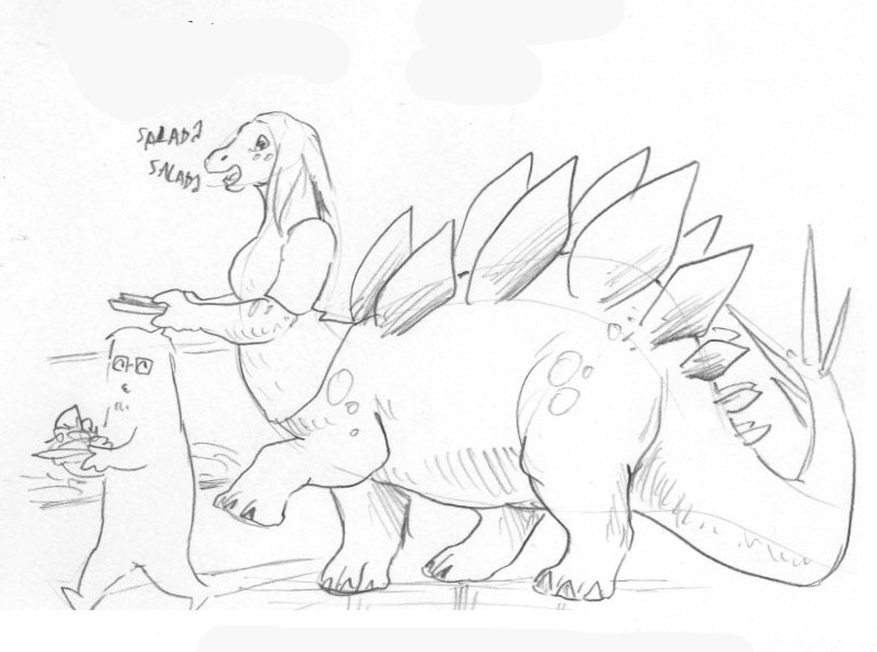 OffCentaured's tweet image. This #Taursday don't put a hurting on the salad bar... #centaur #stegosaur #taur #comic Please RT and if you'd like a monthly sketch like this, please support @ patreon.com/offcentaured #webcomics #centaurs #transformation #crowdfunding #webcomic