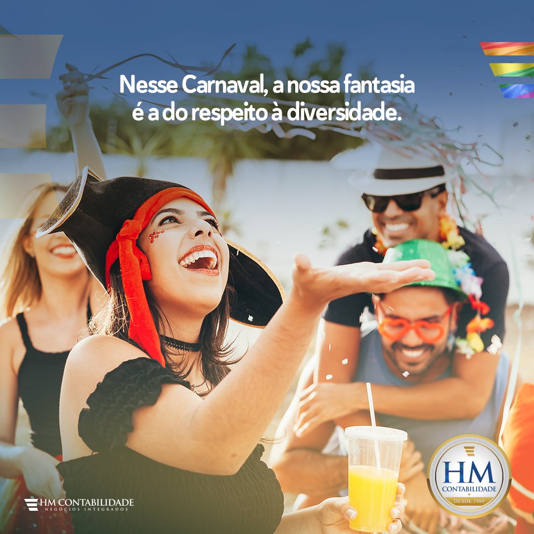ContabilidadeHM's tweet photo. O Carnaval está chegando. Está na hora de vestir a fantasia, cair na folia e se divertir respeitando a diversidade em todas as suas formas. Bom Carnaval a todos!
#HMContabilidade #Contabilidade #Carnaval #Diversidade https://t.co/b54TUZVLOA