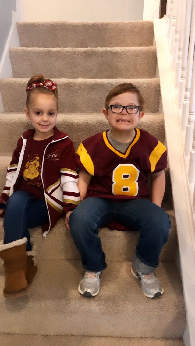 SMFSchools's tweet photo. Who else is taking part in Stow Spirit Day?! We wanna see that spirit!! Check out Brindle (K) and Beckett (2) from Indian Trail who are beaming with Stow Spirit! #RivalryWeek2020 #BulldogPrideDistrictWide #WeLoveOurBulldogs Send us your photos! photos@smfcsd.org https://t.co/5ftR3UJtgE